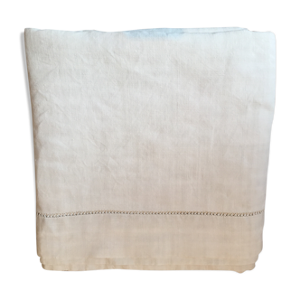 Drap plat brodé et monogrammé à la main 2,80x2,05 m