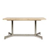 Rectangular dining table, travertine and chrome, 1970