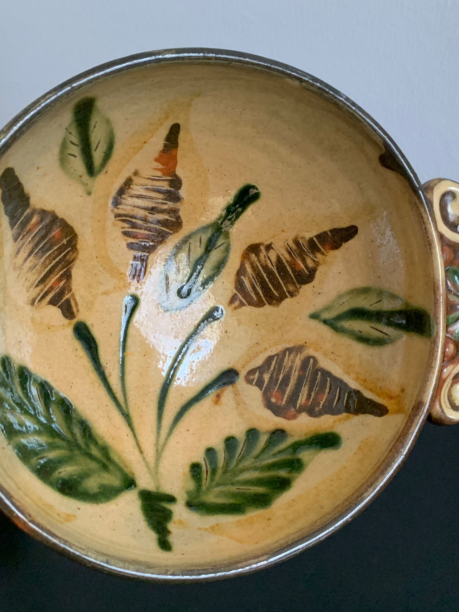 Sampigny les maranges (pottery) - glazed earth ear bowl unique model