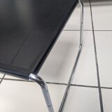 Coffee table in chromed metal and perforated sheet