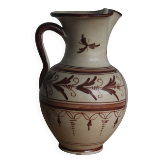 Spanish ceramic jug signed and numbered