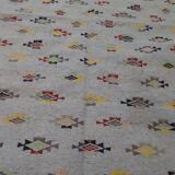 Handmade multi-coloured grey carpet made of pure wool  195x150cm