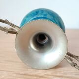 Petite amphore en onyx bleu/vert et laiton - Vintage "1970"