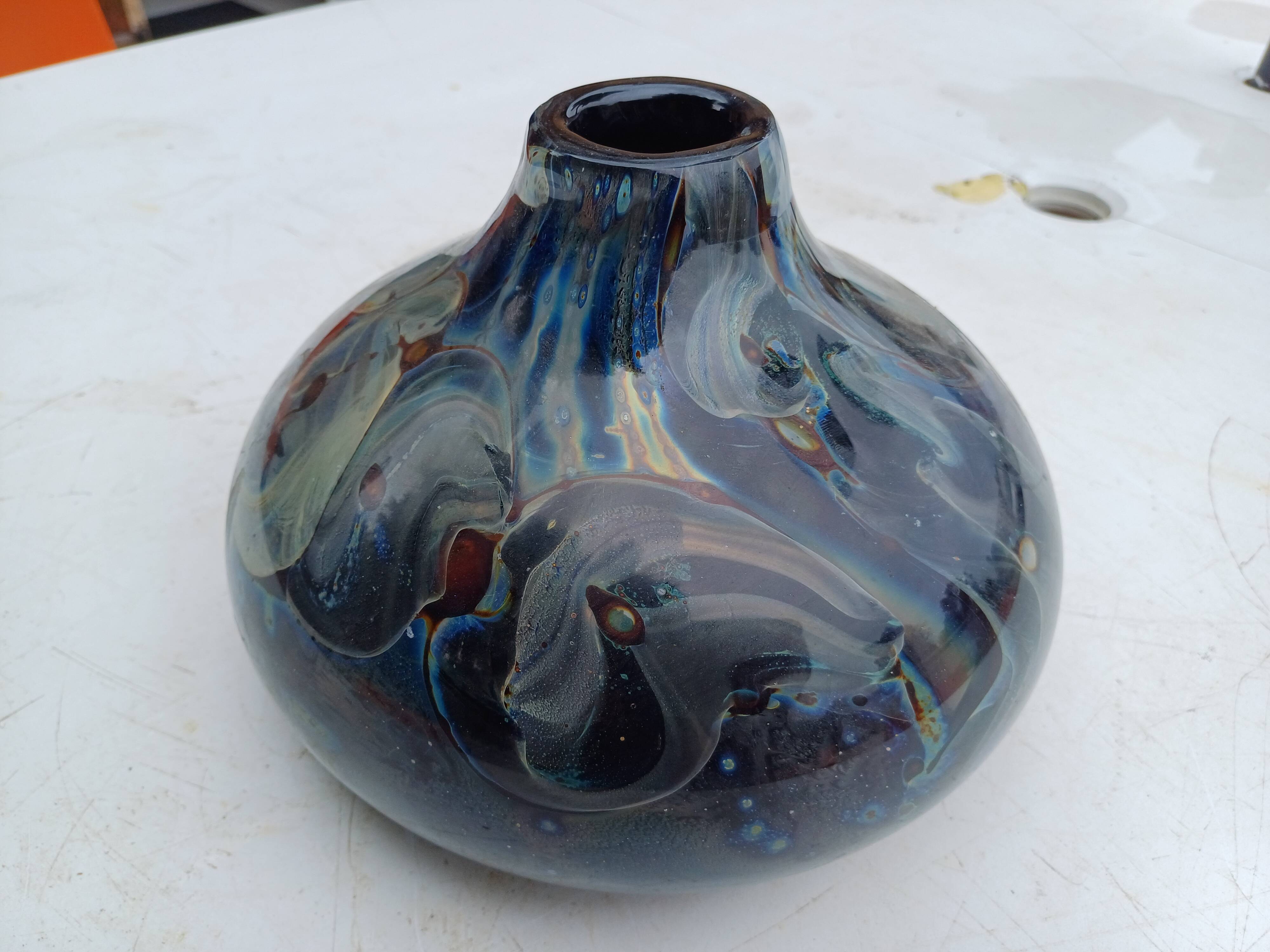 Glass Paste Vase by Louis Leloup, Val St Lambert