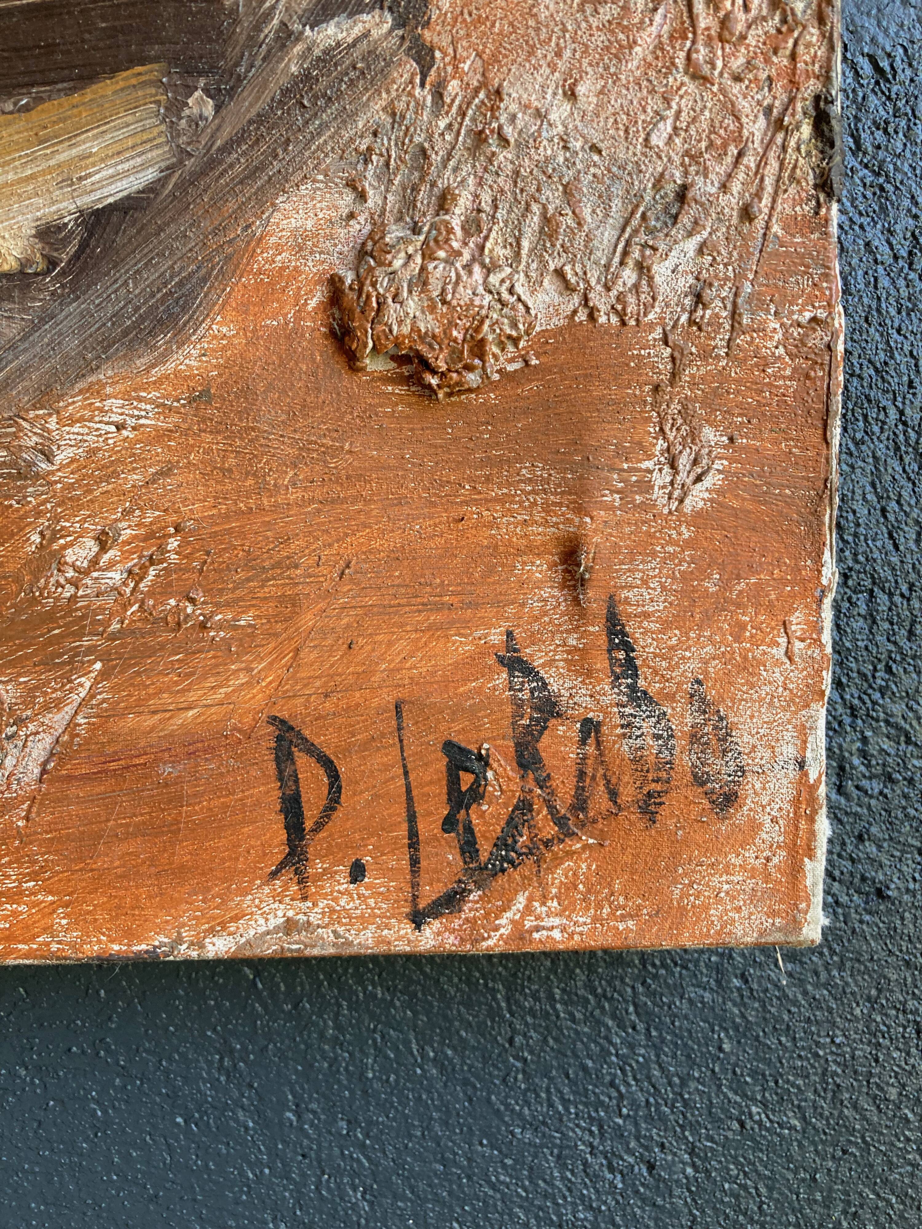 Huile abstraite sur toile de Paul Le Rabo