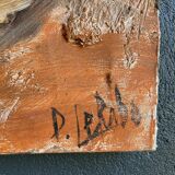 Huile abstraite sur toile de Paul Le Rabo