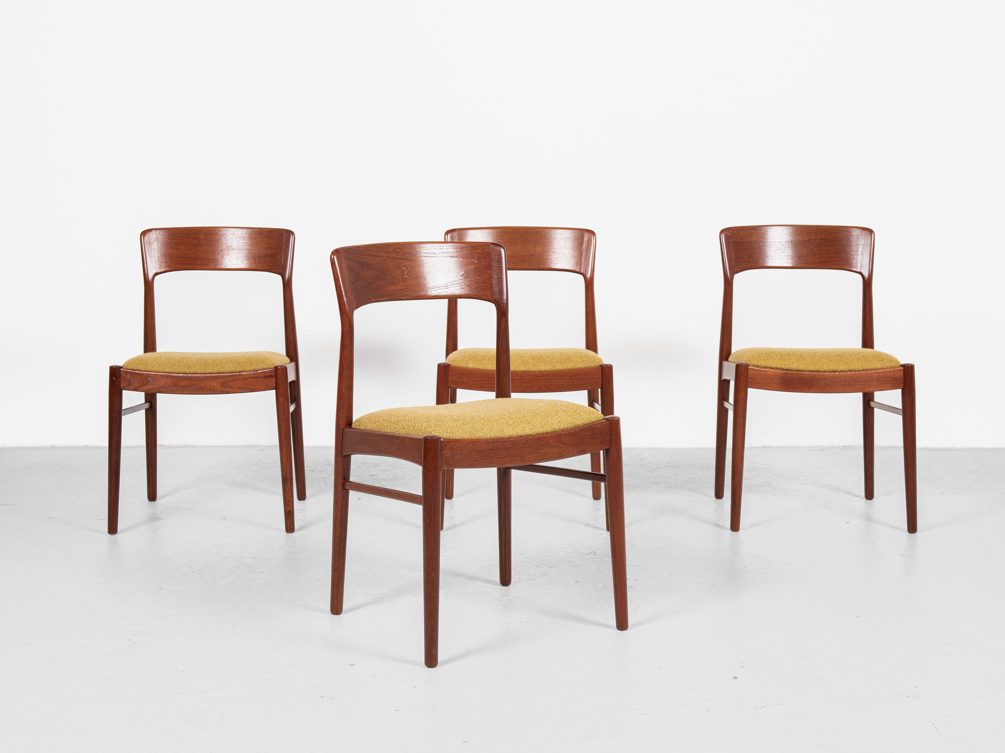 4 dining chairs in teak by Henning Kjaernulf for Korup Stolefabrik 1960s