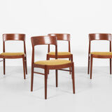 4 dining chairs in teak by Henning Kjaernulf for Korup Stolefabrik 1960s