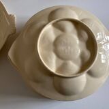 set of 6 oyster plates in ivory Gien earthenware 1960