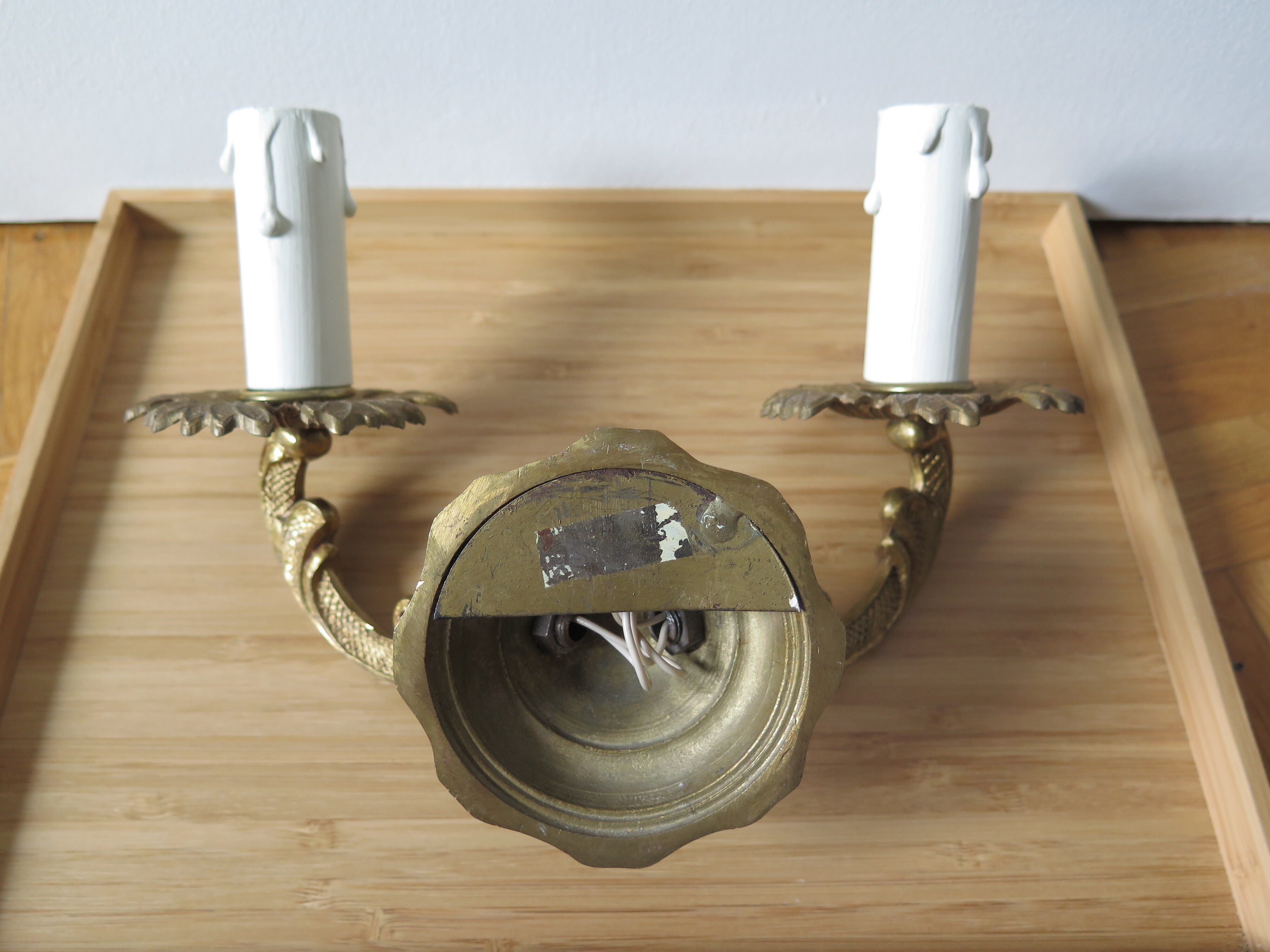 Sconce golden brass candlestick