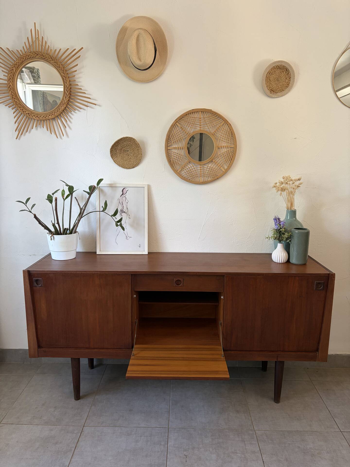 Vintage teak enfilade from the 1960s.