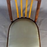 Set of 4 two-tone Thonet chairs from 1960, with grey leather seats.