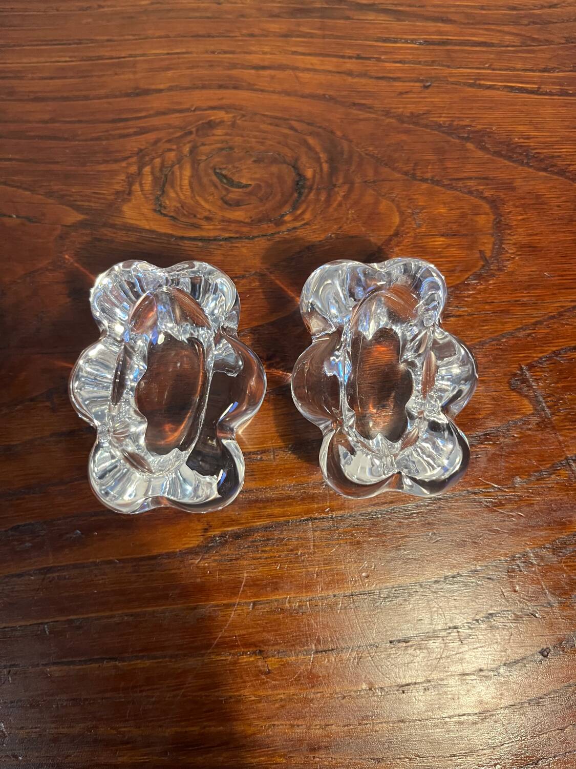 Daum France Crystal Salt and Pepper Shakers