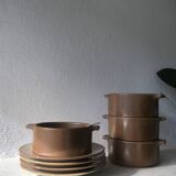 Stoneware plates and bowls set