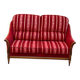 Louis XV 2-seater canapé B. Marly France 1950 solid wood burgundy velvet