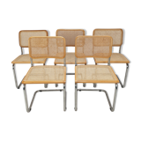 Set of 5 vintage Cesca chairs by Marcel Breuer