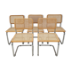 Ensemble de 5 chaises Cesca vintage par Marcel Breuer