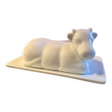 Vintage cow ceramic butter dish