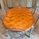 Oval Louis XV table in solid cherry wood, patinated in Gustavian grey.