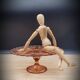 Cake dish on pink foot