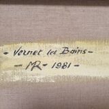 Maurice Rogue Oil on canvas located in vernet les bains dated 1981