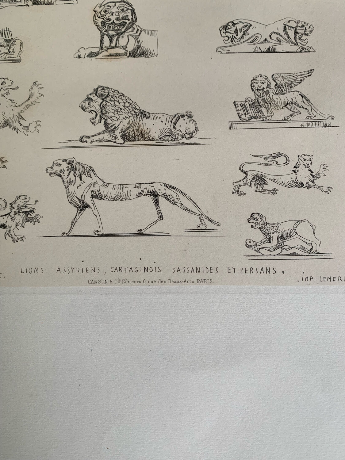 Lithographie ancienne orientale - Ornements de la Perse