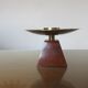 Bougeoir, rosewood candle and brass spike