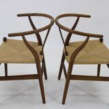 1960s Hans J. Wegner Set of 6 Early Wishbone Chairs in Oak By Carl Hansen and Son, Denmark