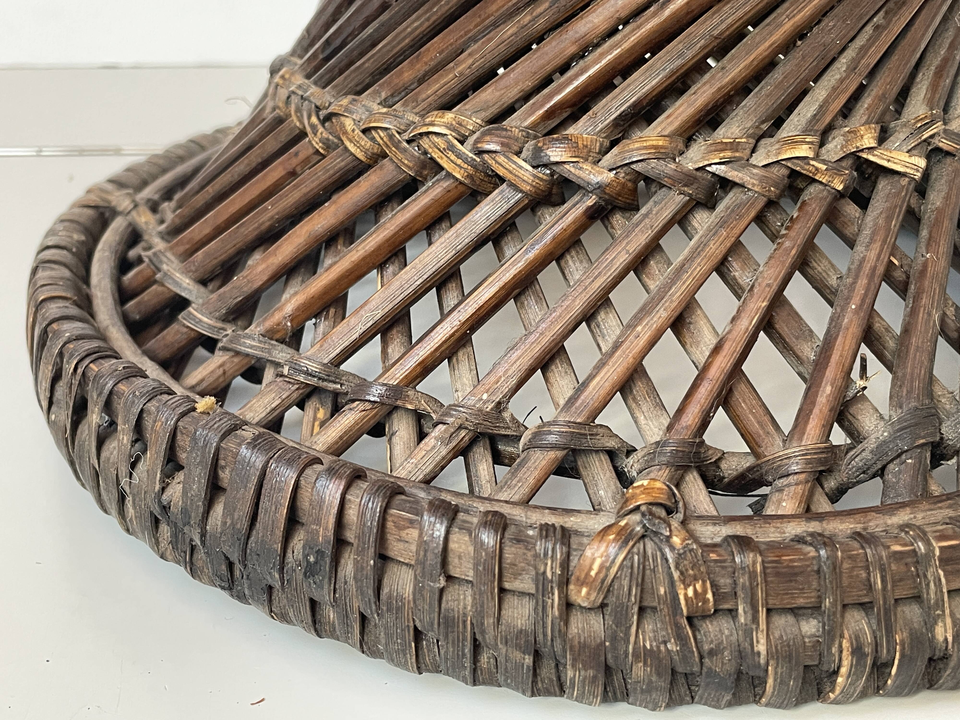 Bolster or small Diabolo stool in Rattan and Cannage