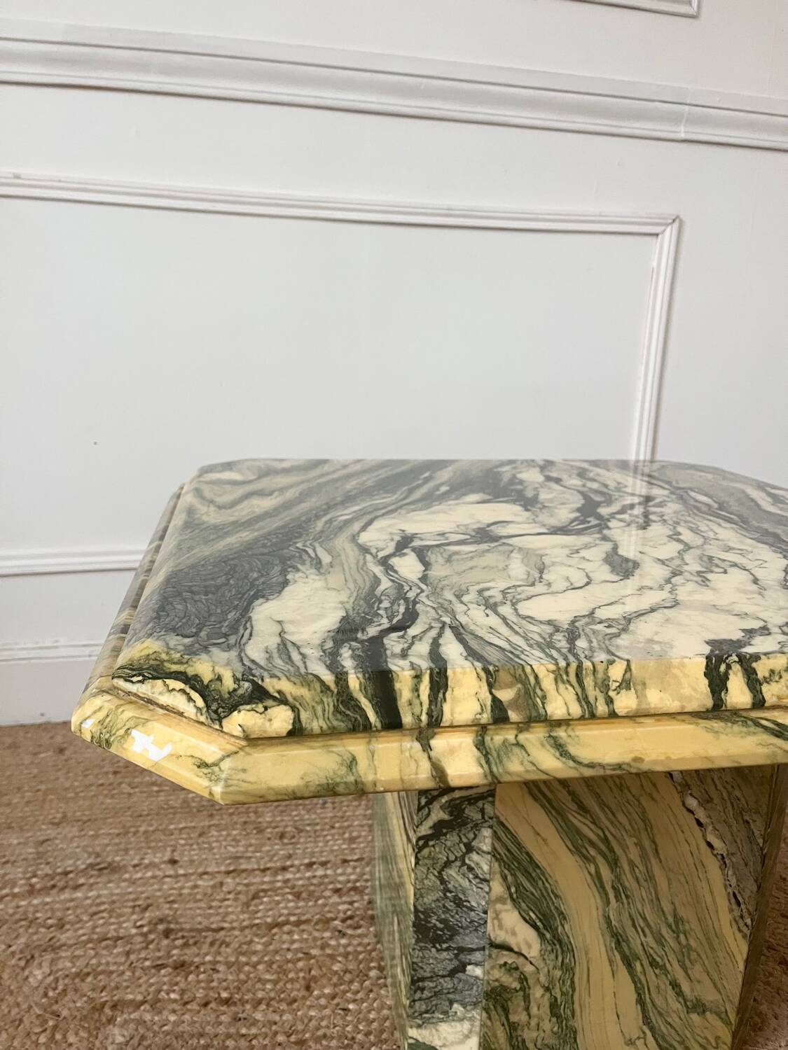 Octagonal marble coffee table