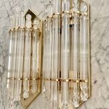 Venini wall lamps glass murano structure gold Italy 90s