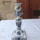 Hand-painted Moustiers porcelain candle holder