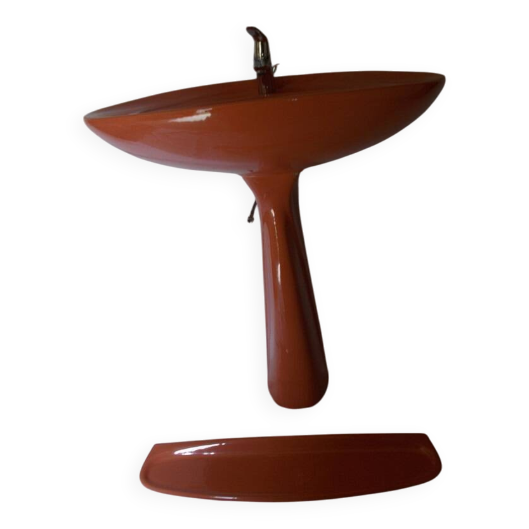 Lavabo vintage et sa tablette orange