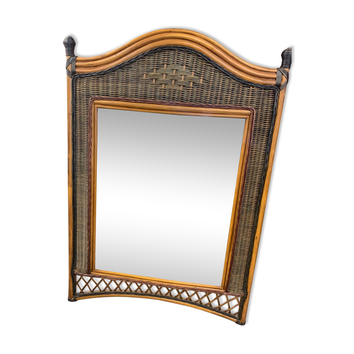 Vintage rattan mirror - 85x125cm