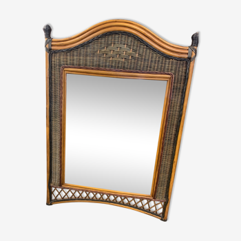 Miroir en rotin vintage - 85x125cm