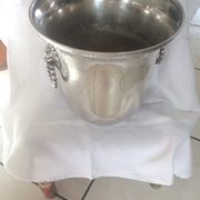 Seau à glace en métal argenté des années 40