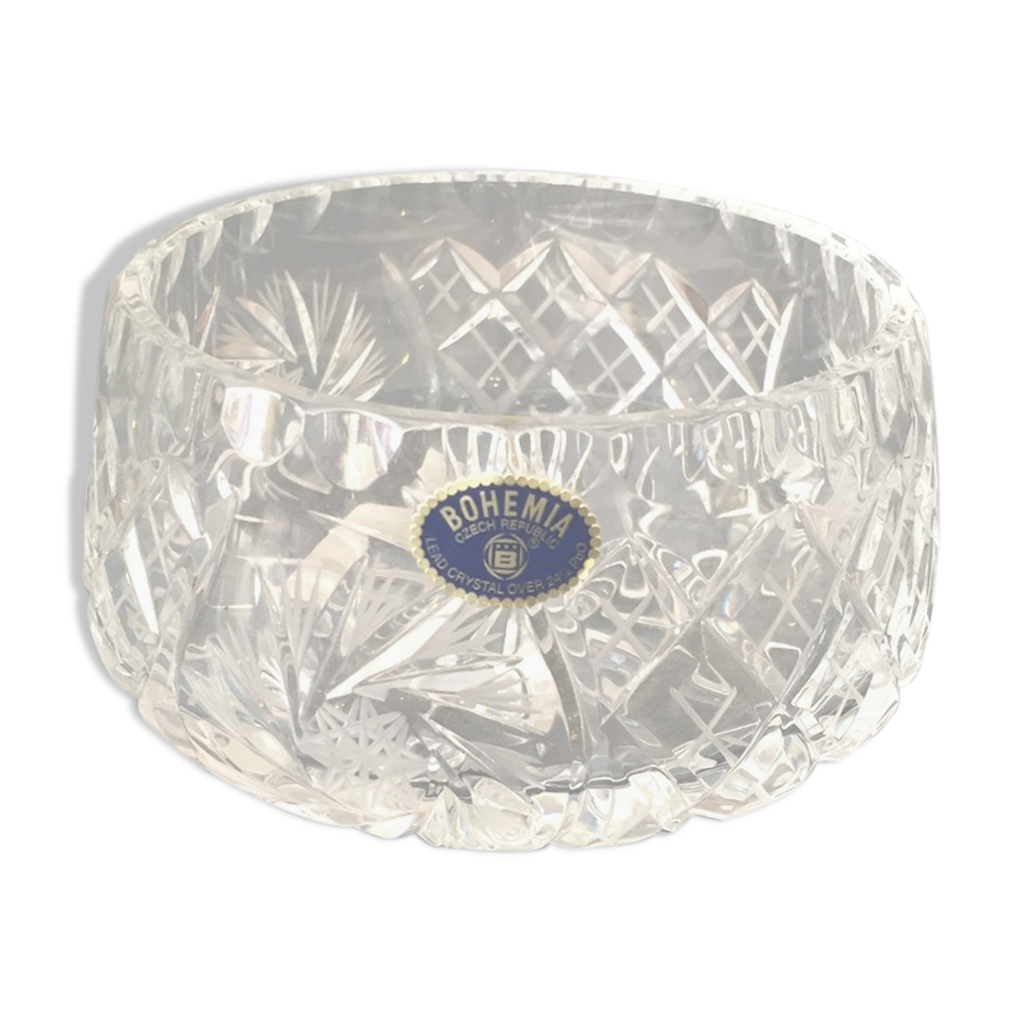 Bohemian size crystal pocket or ashtray