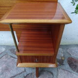 Double teak headof with bedside
