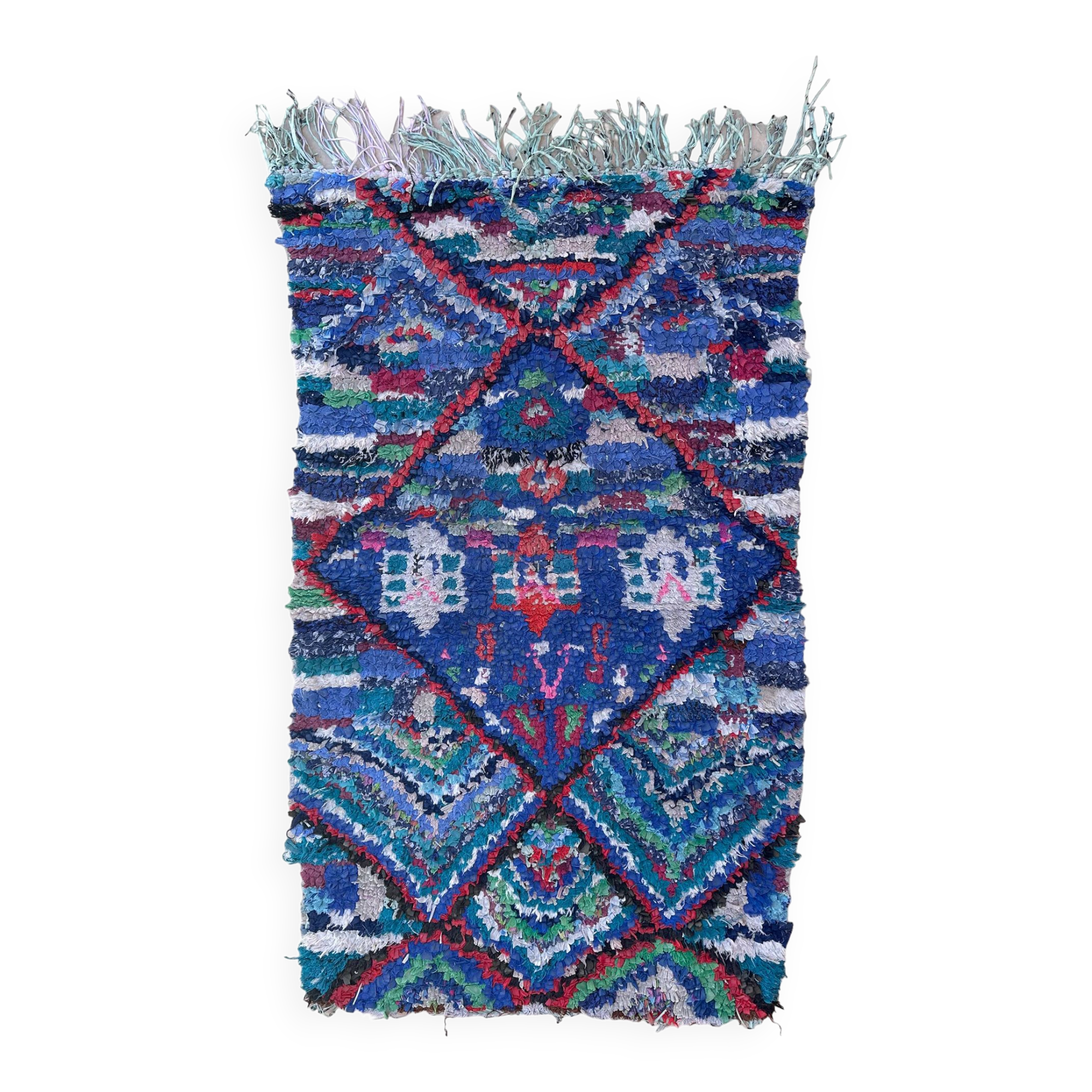 Colorful Boucherouite Moroccan rug - 74 x 129 cm