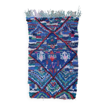 Colorful Boucherouite Moroccan rug - 74 x 129 cm