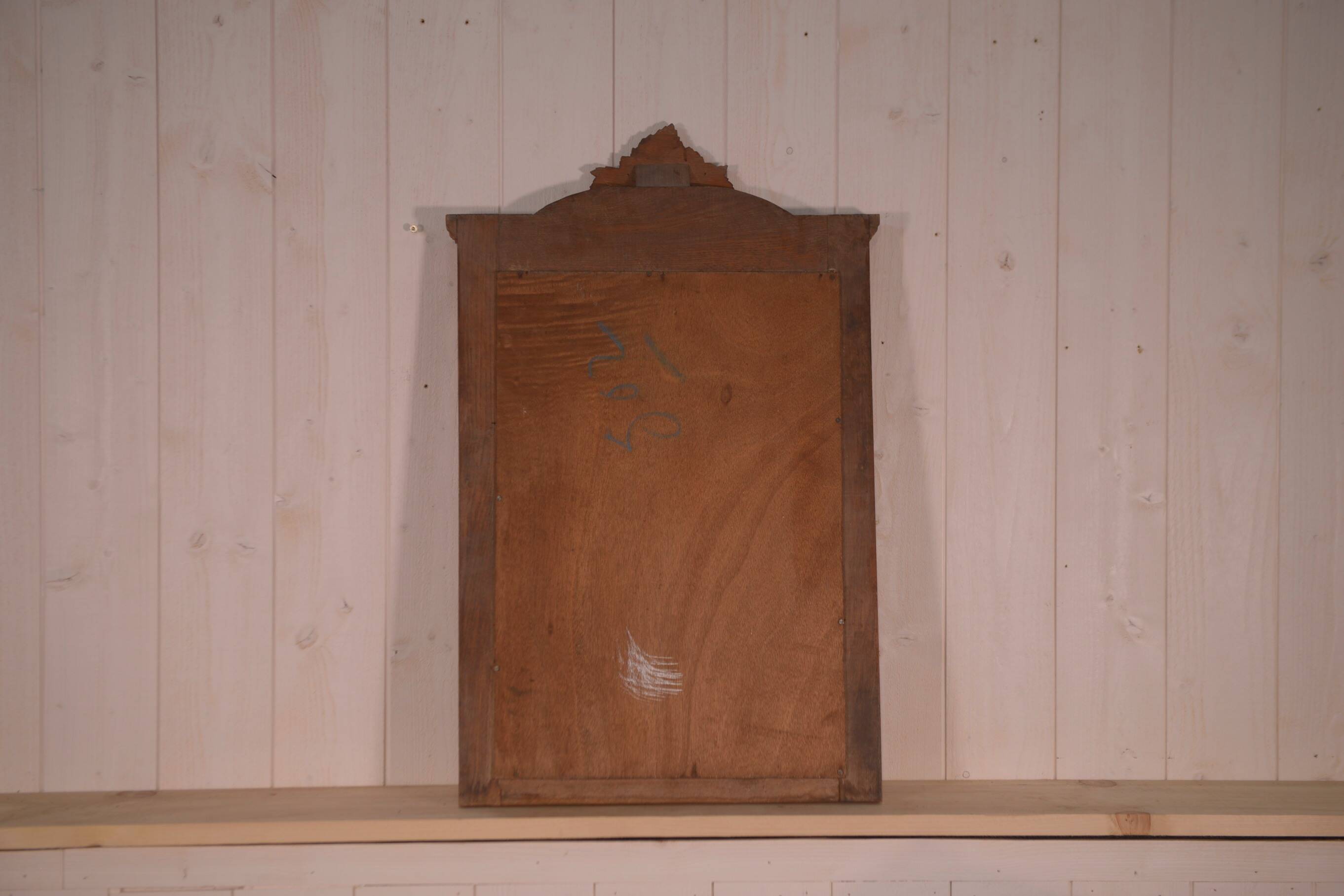 Art Deco 1930s solid oak carved mirror