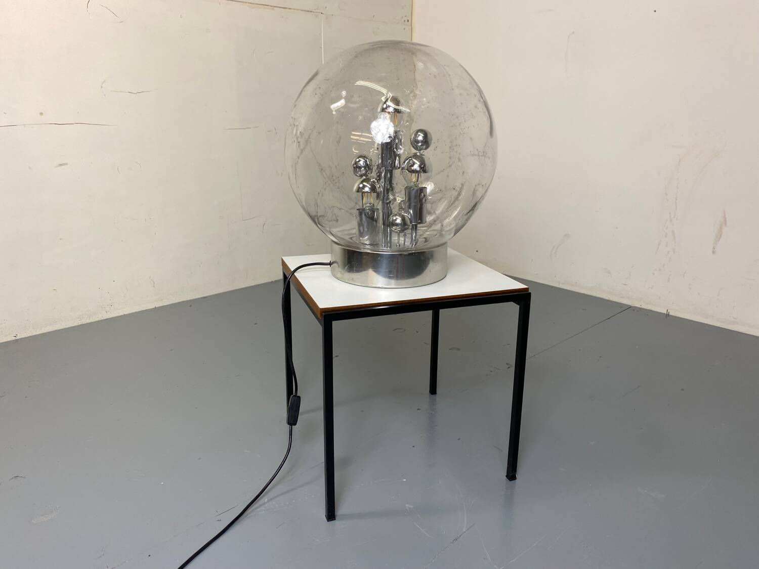 Vintage space age sputnik globe table floor lamp from doria leuchten, 1970s