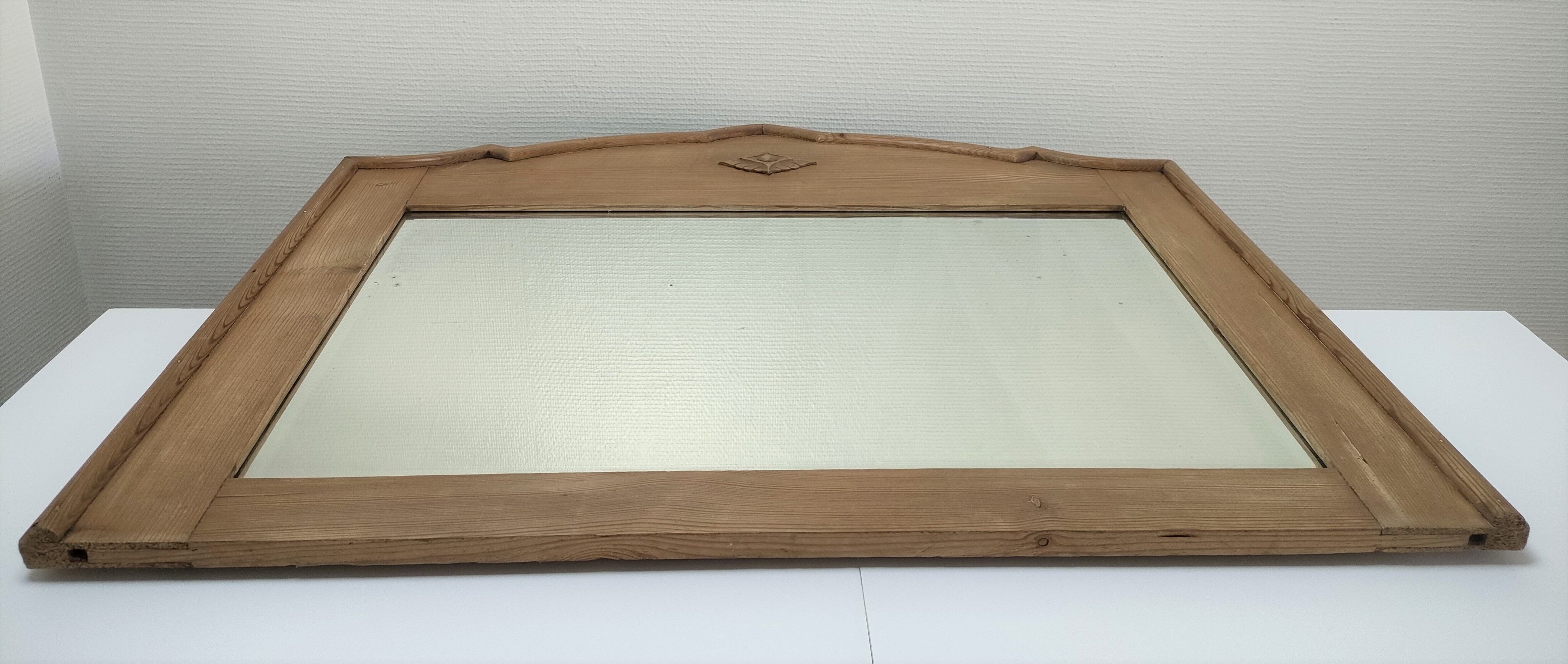 Mirror weathered wood ice beveled vintage 76 cm x 96 cm