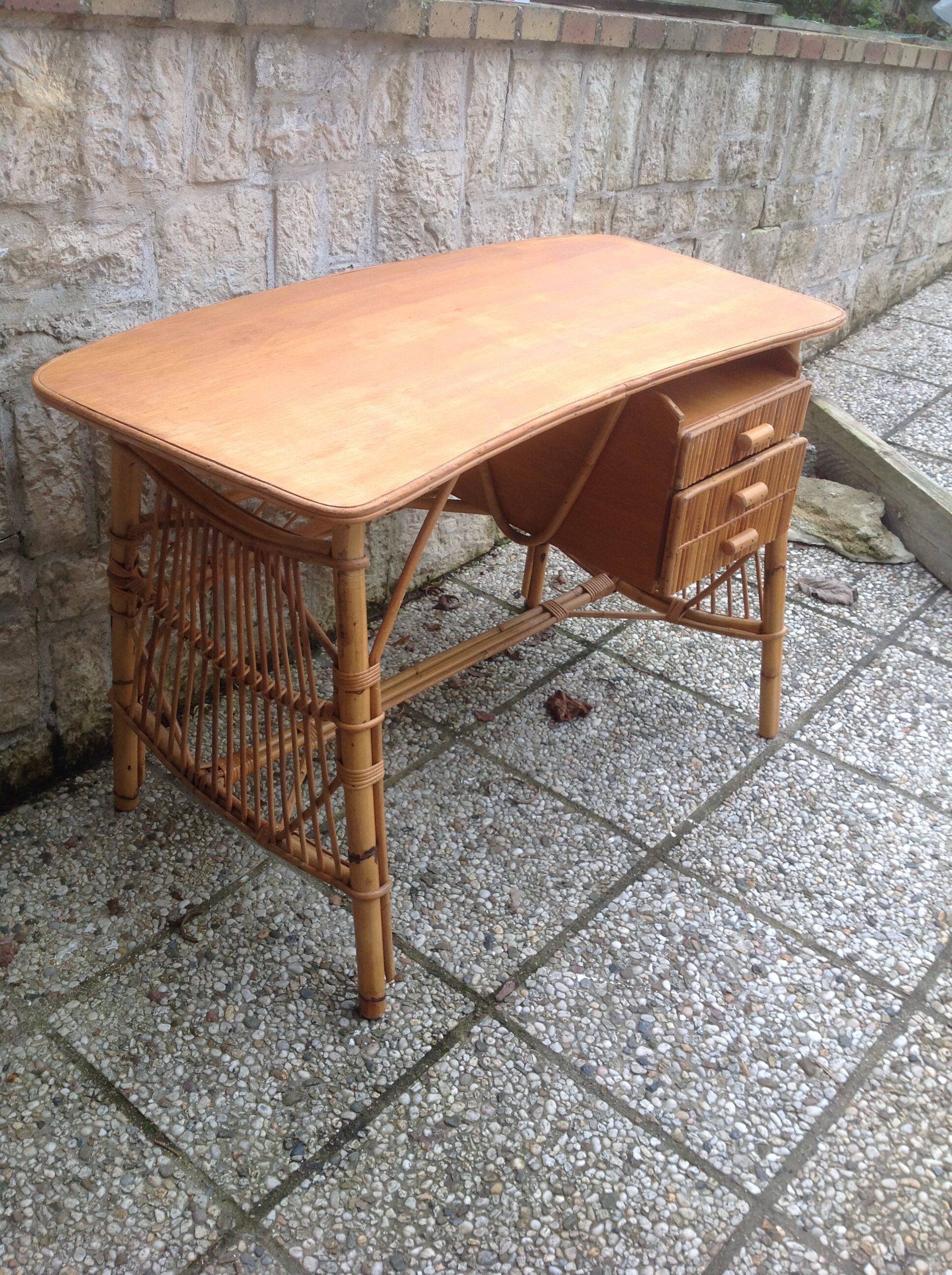 Vintage rattan desk