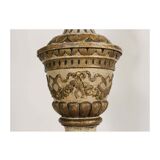 Pique cierge in lacquered and gilded carved wood