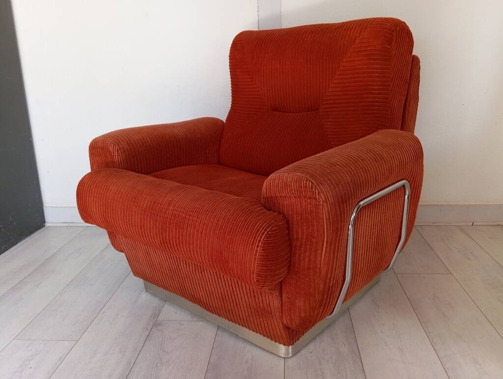 70s corduroy space age armchair