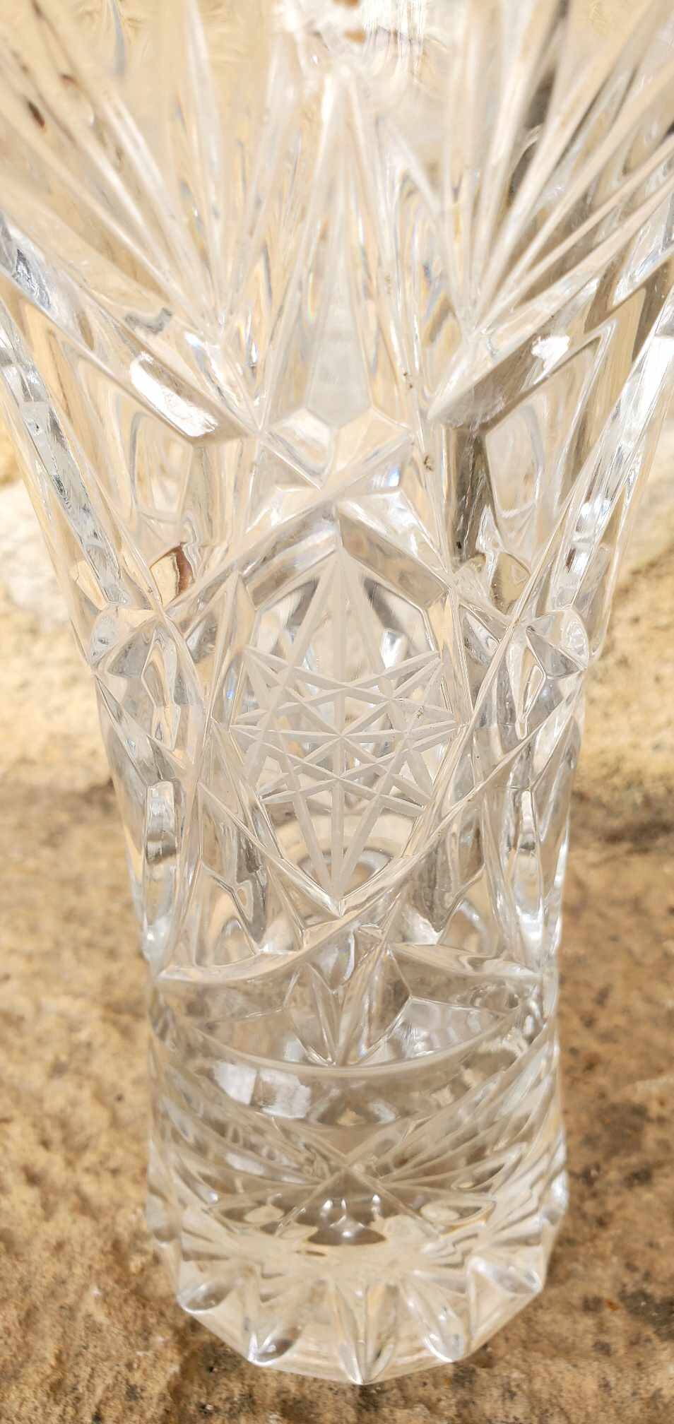 Chiseled crystal vase