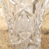 Chiseled crystal vase