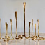 1950's German Serpentine Brass Candlesticks