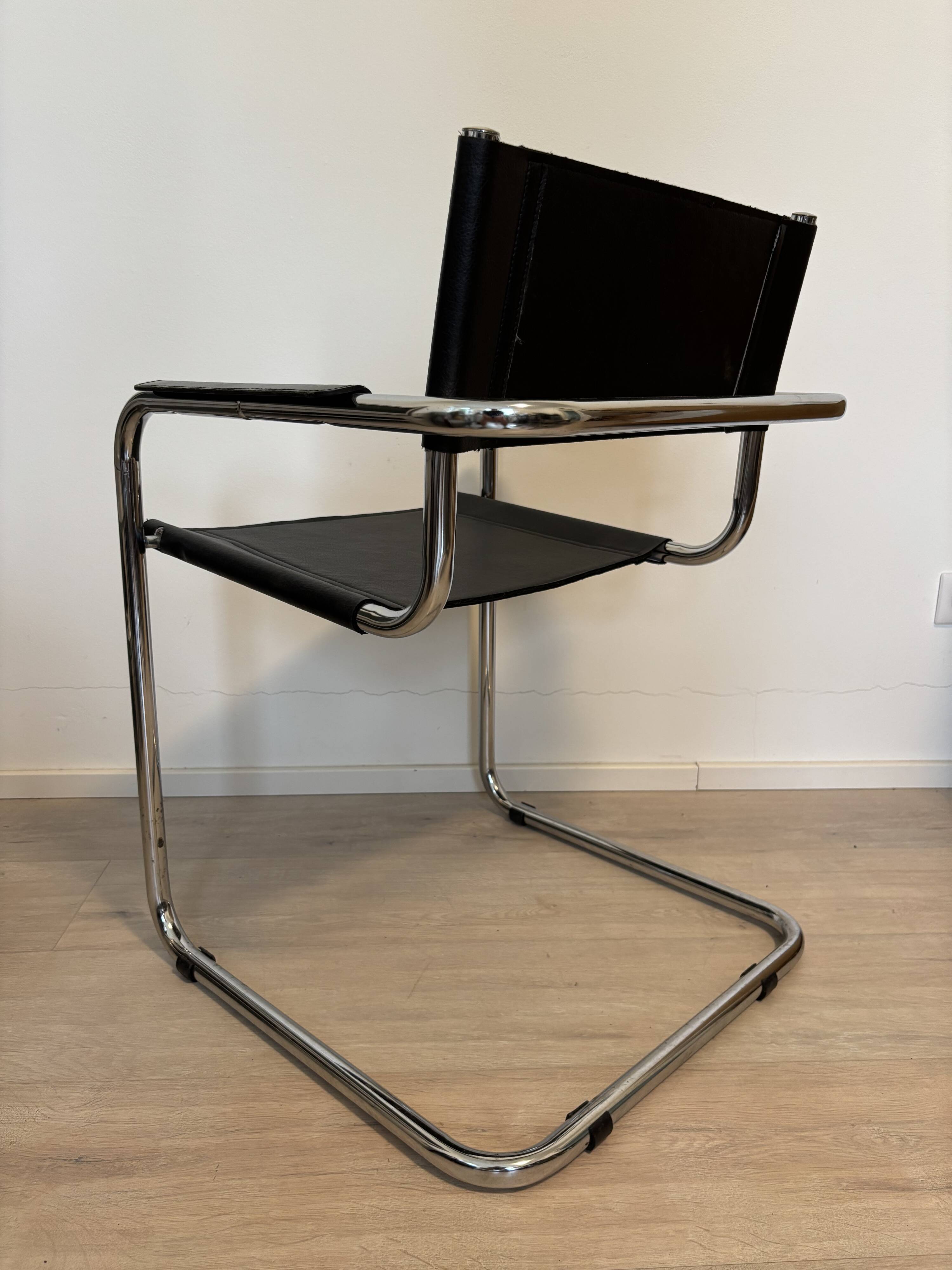 Vintage Cantilever Mart Stam S 34 Inspired  Desk Chair, Italy 1980’s